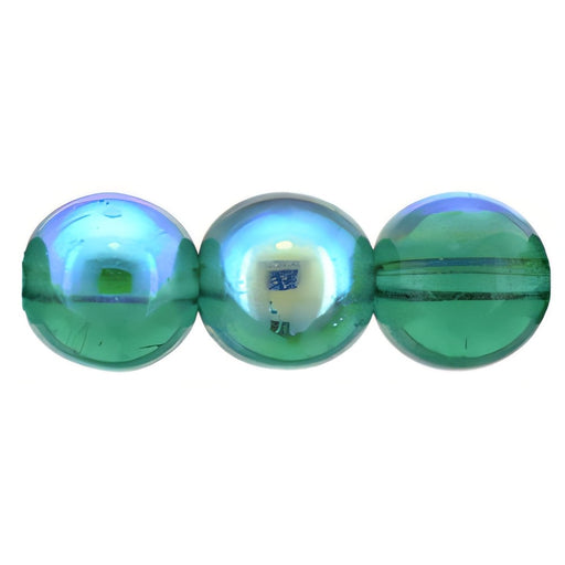 Czech Round Beads 8mm Emerald AB (25pcs)