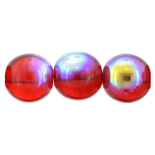 Czech Round Beads 8mm Siam Ruby AB (25pcs)