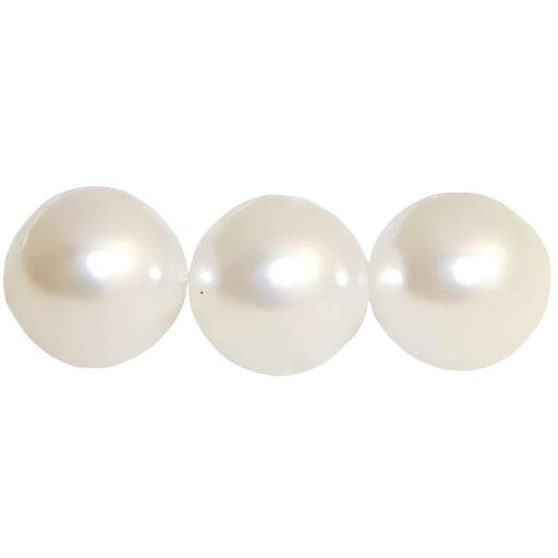 Czech Pearl Coat - Round 10mm Pearl - Snow (50pcs)