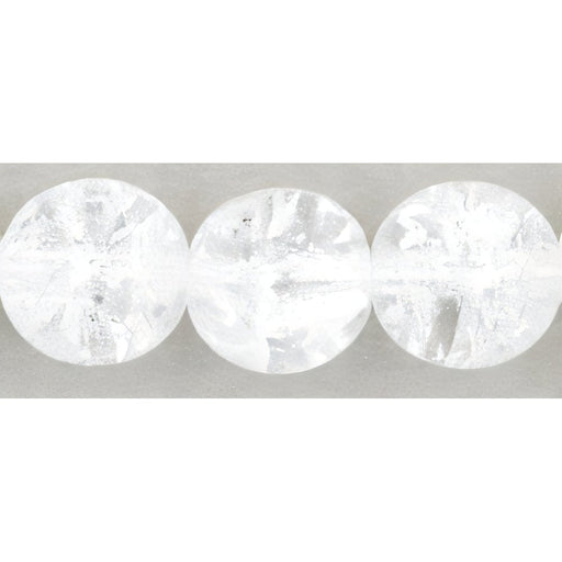 Czech Round Crackle Beads 10mm: Crystal (25pcs)