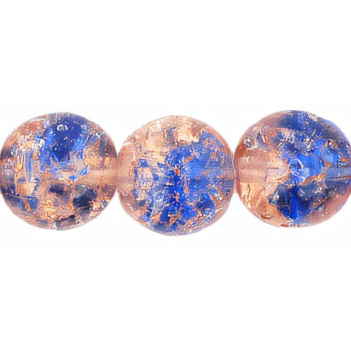 Czech Round Crackle Beads 10mm Lt Pink/Blue (25pcs)