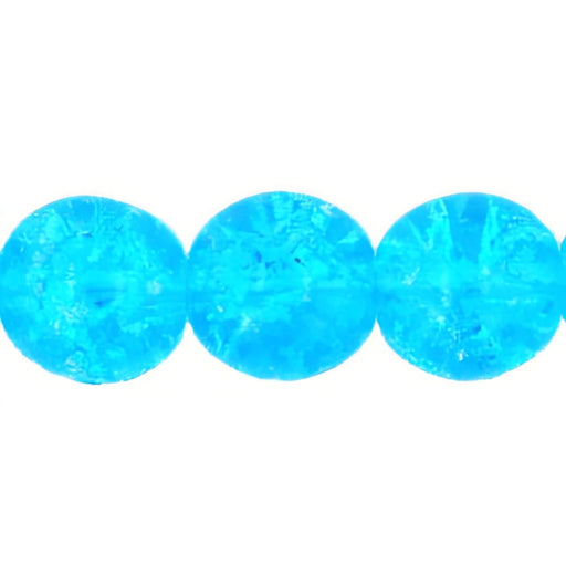 Czech Round Crackle Beads 10mm: Aquamarine (25pcs)