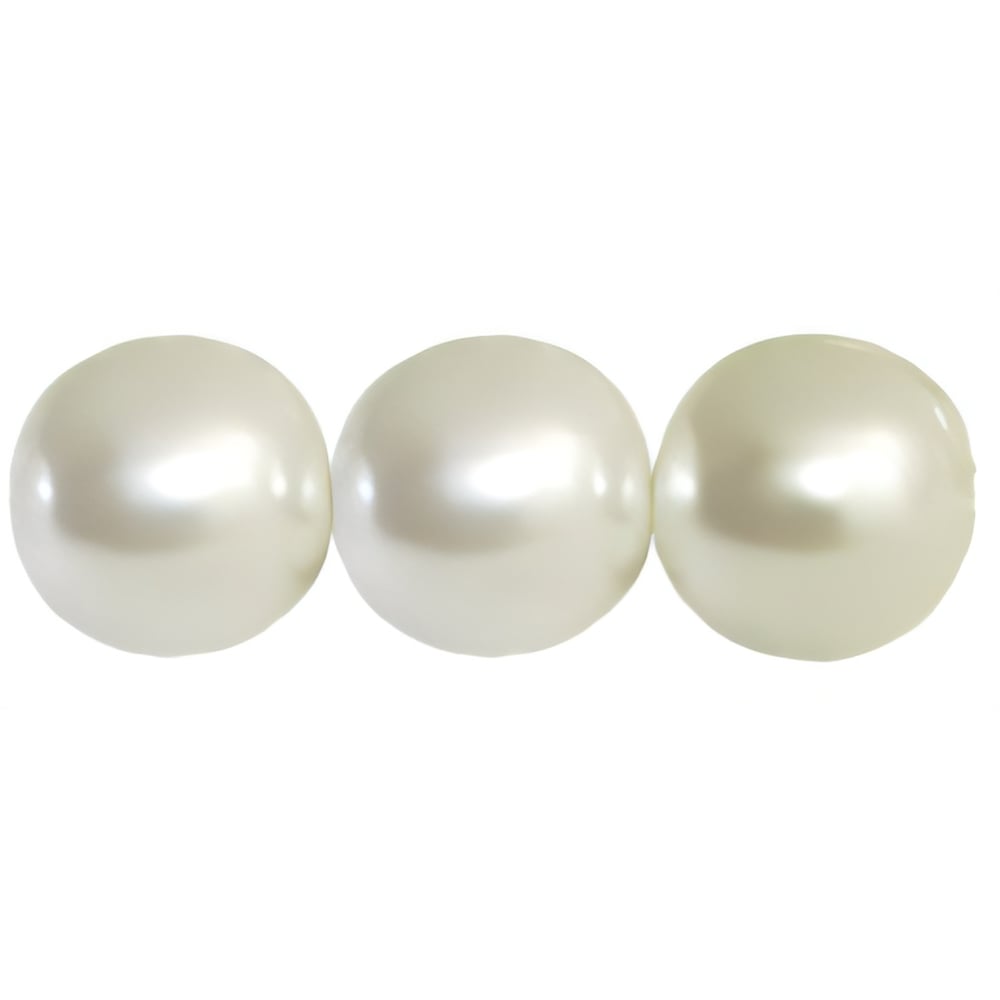 Czech Pearl Coat - Round 18mm Pearl - Snow (40pcs)