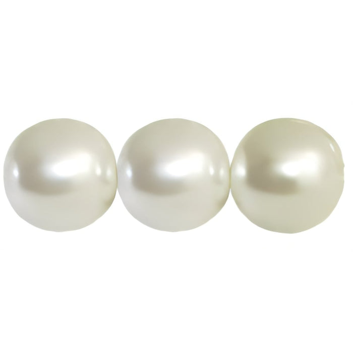 Czech Pearl Coat - Round 18mm Pearl - Snow (40pcs)