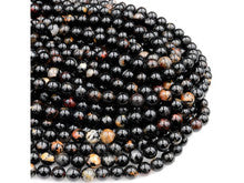 Natural Black Tourmaline 8mm Smooth Round Bead Strand