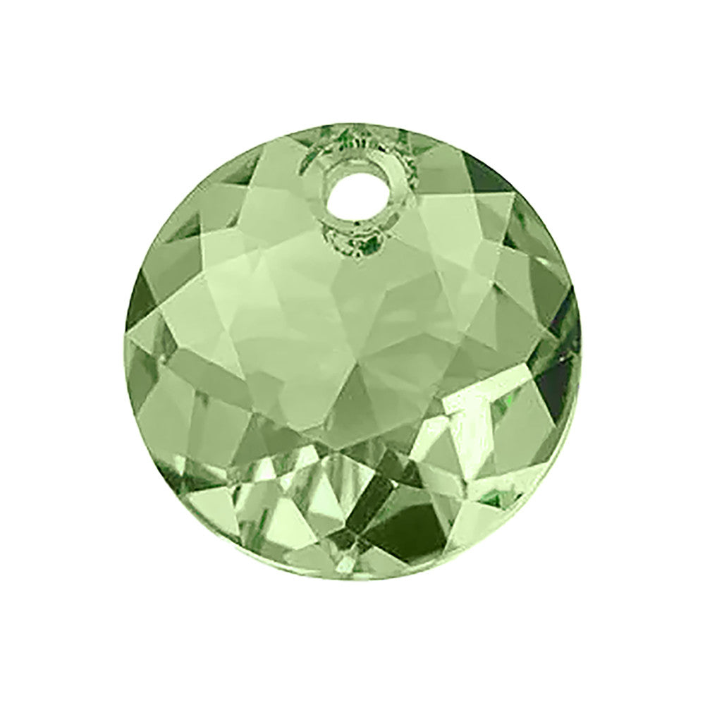 PRESTIGE Crystal, #6430 Round Classic Cut Pendant 14mm,  Sunshine Peridot (1 Piece)