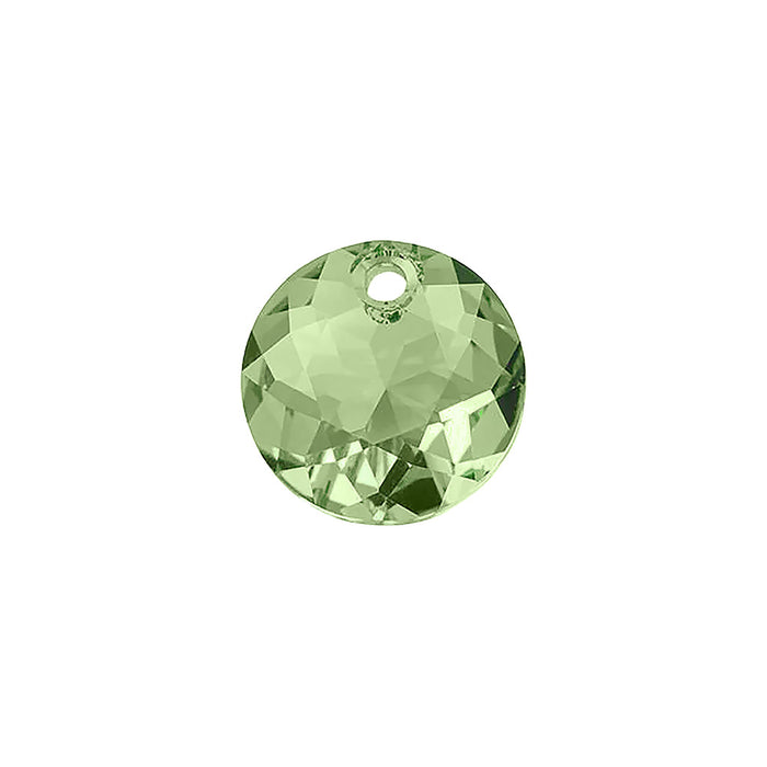 PRESTIGE Crystal, #6430 Round Classic Cut Pendant 8mm, Sunshine Peridot (1 Piece)