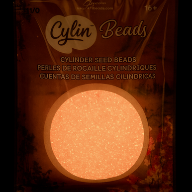 Cylin Seed Beads 11/0 - 25g Bag - Glow in the Dark - Coral