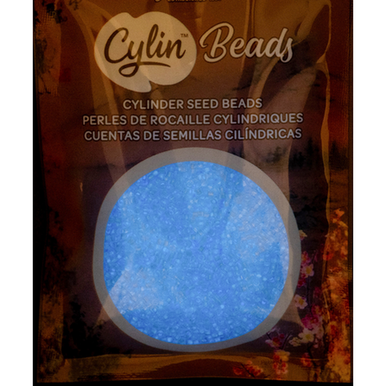 Cylin Seed Beads 11/0 - 25g Bag - Glow in the Dark - Sky