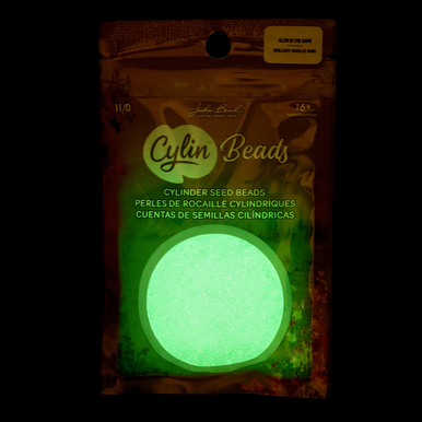 Cylin Seed Beads 11/0 - 25g Bag - Glow in the Dark - Turquoise