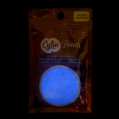 Cylin Seed Beads 11/0 - 25g Bag - Glow in the Dark - Violet