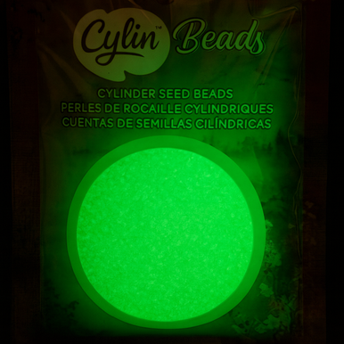 Cylin Seed Beads 11/0 - 25g Bag - Glow in the Dark - Light Green