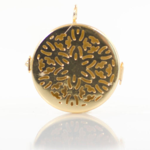 Shadow Box Pendant Frame, 1 Sided Snowflake Filigree, Brass Plate (1 Piece)