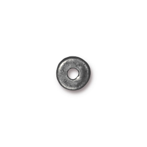 Metal Bead, Heishe Spacer Round Disk 5mm, Antiqued Pewter, by TierraCast (20 Pieces)