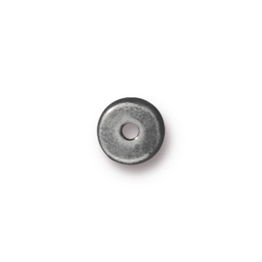 Metal Bead, Heishe Spacer Round Disk 6mm, Antiqued Pewter, by TierraCast (10 Pieces)