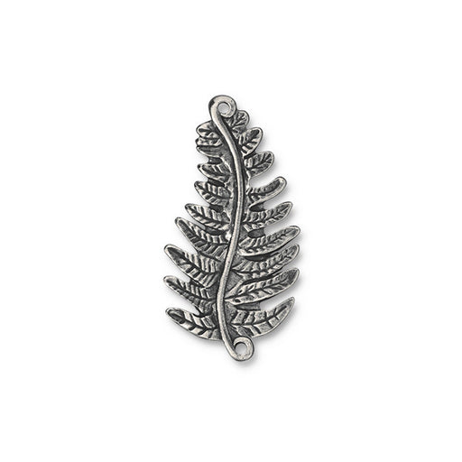 Connector Link, Fern Leaf 40mm, Antiqued Pewter, by TierraCast (1 Piece)