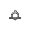 Toggle Clasp, Hammered Craftsman 16.5mm, Antiqued Pewter, by TierraCast (1 Set)