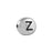 7mm Antique White Bronze Plated Oval Pewter Alphabet Beads - Z