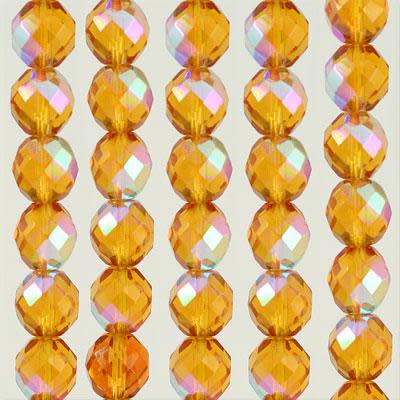 10mm Czech Fire Polish Topaz AB Beads