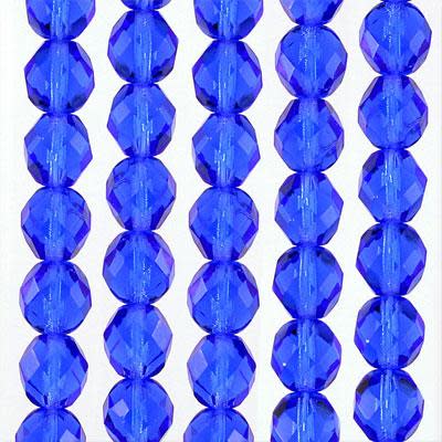 10mm Czech Fire Polish Sapphire Beads