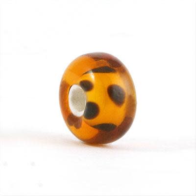 13mm Tiger Spotted Rondelle Glass Beads  - Large Hole (5 Pieces)