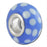 13mm Blue with White Dots Large Metal Hole Glass Beads (3 Pieces)