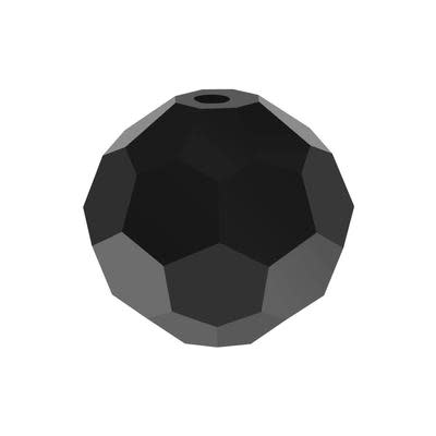 10mm Jet Round 32-Facet Crystal Glass Beads
