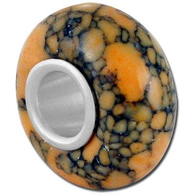 13mm Yellow Large Hole Bead (2 Pieces)