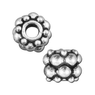 8mm Silver Plated Bali Style Spacers (5 Pieces)