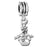 15mm Snowman Charm Large Hole Bead - Rhodium Plated (2 Pieces)