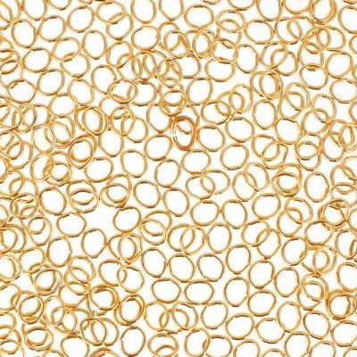 5mm Gold Plated 21 Gauge Oval Jump Rings (25 Pieces)