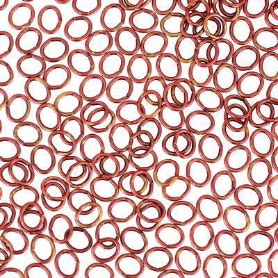 5mm Antique Copper Plated 21 Gauge Oval Jump Rings (25 Pieces)