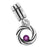 12mm Twisted Round with Amethyst In-Set Charm - Rhodium Plated (2 Pieces)