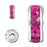 10mm Silver Plated Fuchsia Rhinestone Rondelle Beads (5 Pieces)
