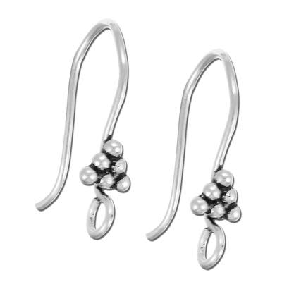 Silver Plated Ear Wire with Bali Style Design (10 Pieces)