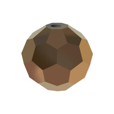 10mm Metallic Bronze Round 32-Facet Crystal Glass Beads