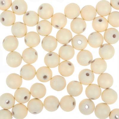 8mm Ivory Round Satin Beads (50 Pieces)