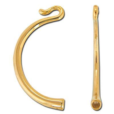 Gold Plated Hook Curved Clasp for 2mm Round Leather