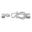 Matte Silver Rhinestone Hook and Eye Clasp for 2mm or 5mm Round Leather