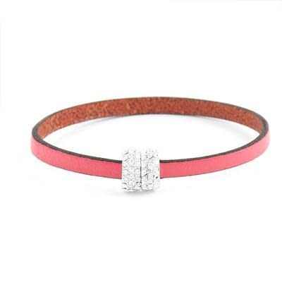 Small Gold Rhinestone Magnetic Clasp for 5mm Flat Leather
