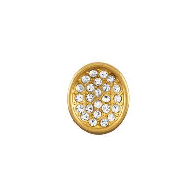 14mm Matte Gold Rhinestone Slider for 5mm Flat Leather