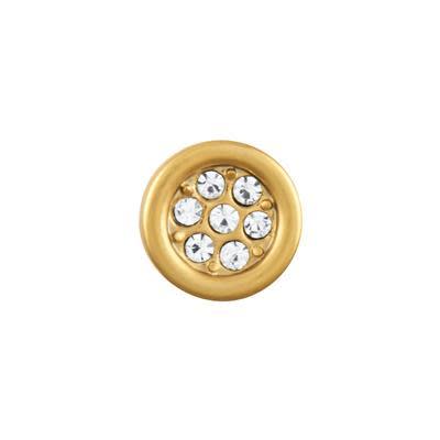 10mm Matte Gold Rhinestone Round Slider for 5mm Flat Leather