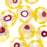 8mm Faceted Rondelle Yellow with Red Millefiori Beads with AB Finish (10 Pieces)