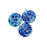 19mm Blue Turtle Shell Glass Disc Beads (3 Pieces)