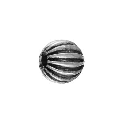 8mm Silver Plated Fluted Bali Style Round Beads (10 Pieces)