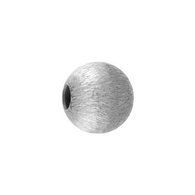 9mm Brushed Silver Plated Bali Style Large Hole Round Beads (10 Pieces)