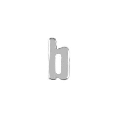 7mm Silver Rhodium Plated Lowercase B - Alphabet Initial Beads