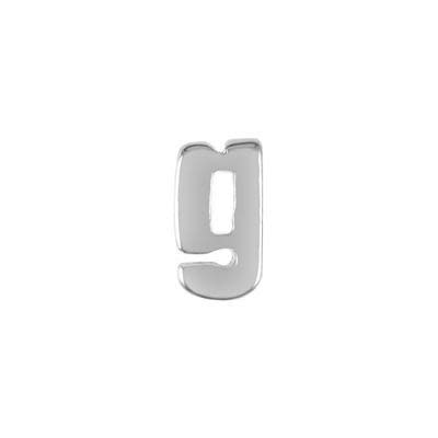 7mm Silver Rhodium Plated Lowercase G -  Alphabet Initial Beads