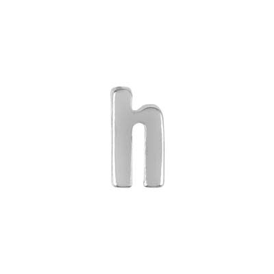 7mm Silver Rhodium Plated Lowercase H - Alphabet Initial Beads