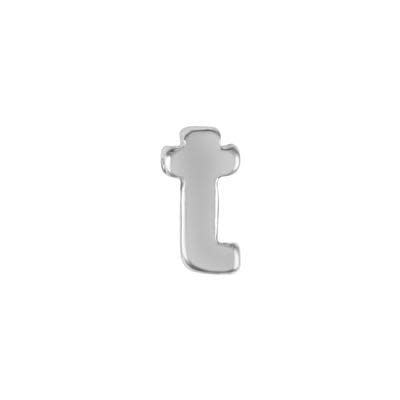 6mm Silver Rhodium Plated Lowercase T - Alphabet Initial Beads
